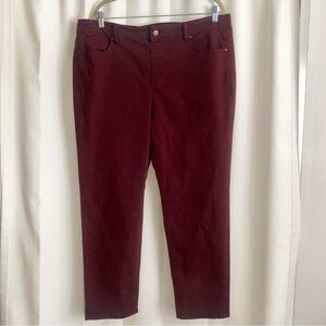 Soft Surroundings  Burgundy Pants  cotton jeans Maroon Burgundy XL P pull on
